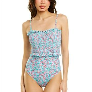 Solid and Striped | S | The Vera Smocked Swim Suit